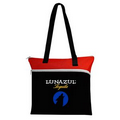 Two-Tone Large Front Zipper Tote
